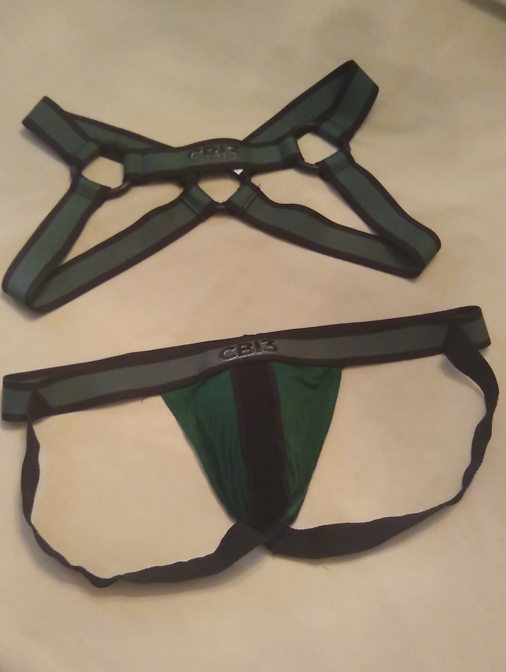 CB13 Jock & Harness set Green/Black